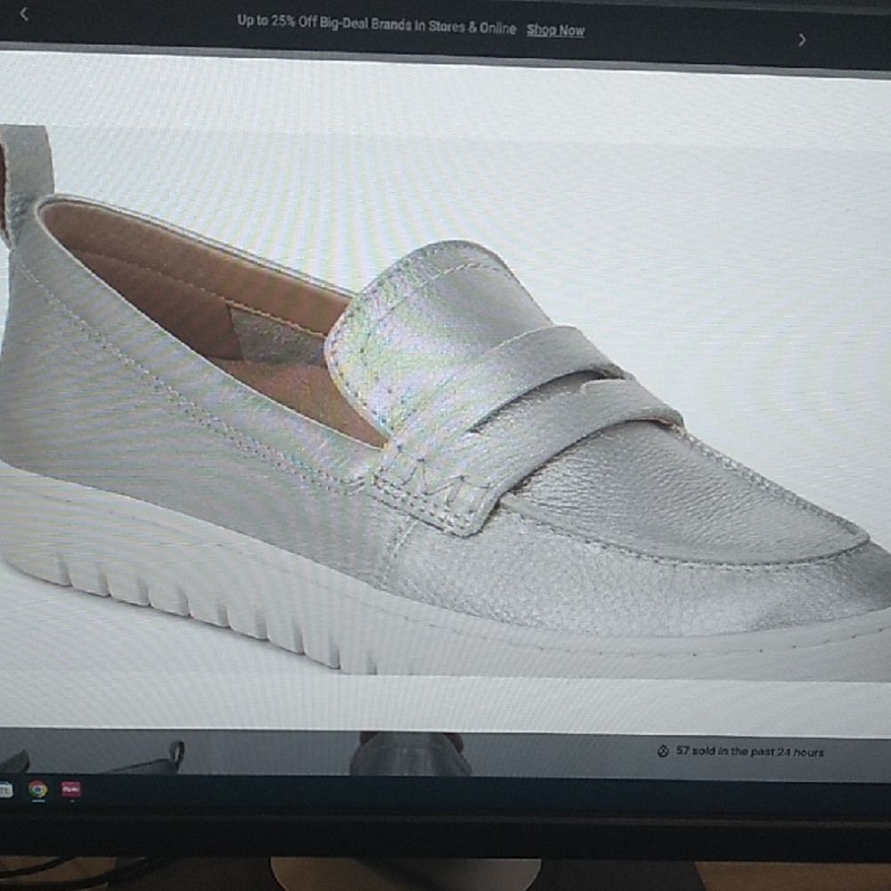 Vionic Silver Flats with Chunky Sole